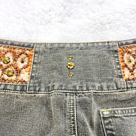 Express Beaded Denim Skirt Size 5/6 - Picture 4 of 6